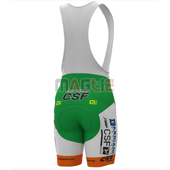 2018 Maglia Bardiani Csf Manica Corta Verde e Bianco